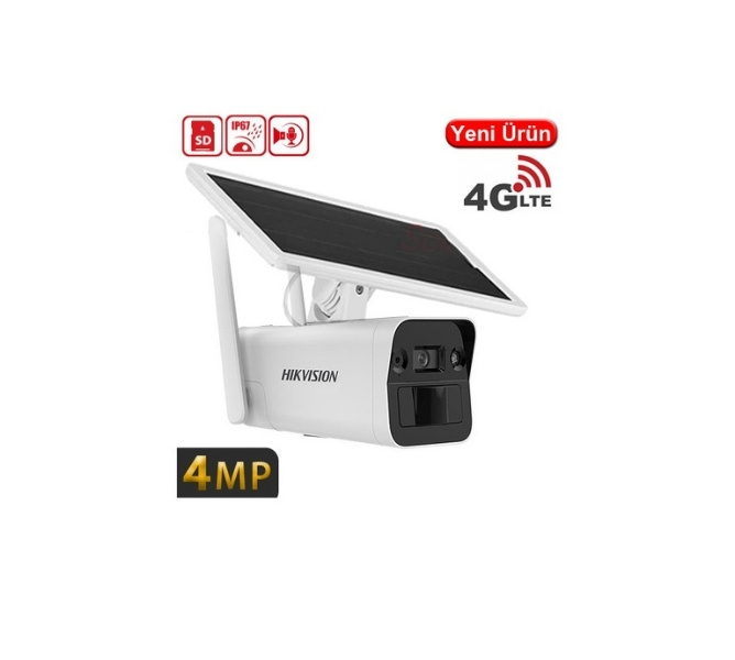 DS-2XS2T41G1-ID4G Hıkvısıon DS-2XS2T41G1-ID-4G 4mp 4mm Solar Panel 4g Ip Bullet Kamera - Görsel 1