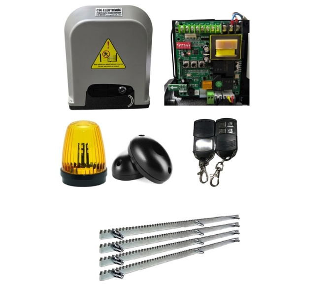 Csg Elektronik 1200 Kg Yana Kayar Otomatik Bahçe Kapı Motoru Seti